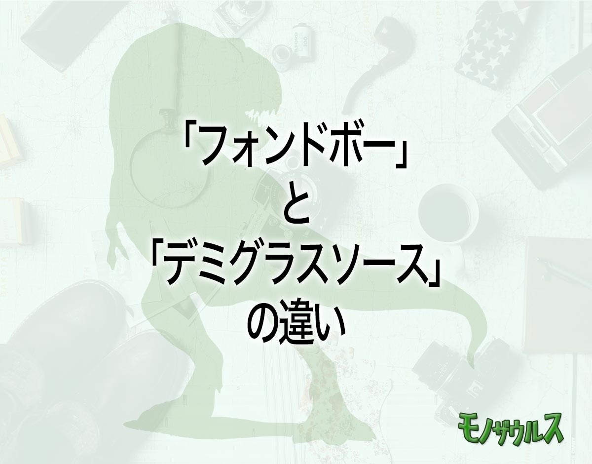 「フォンドボー」と「デミグラスソース」の違いとは？