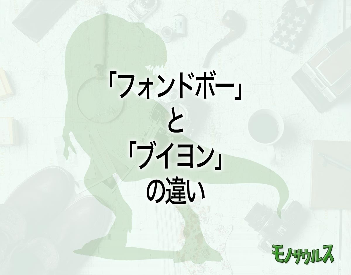 「フォンドボー」と「ブイヨン」の違いとは？